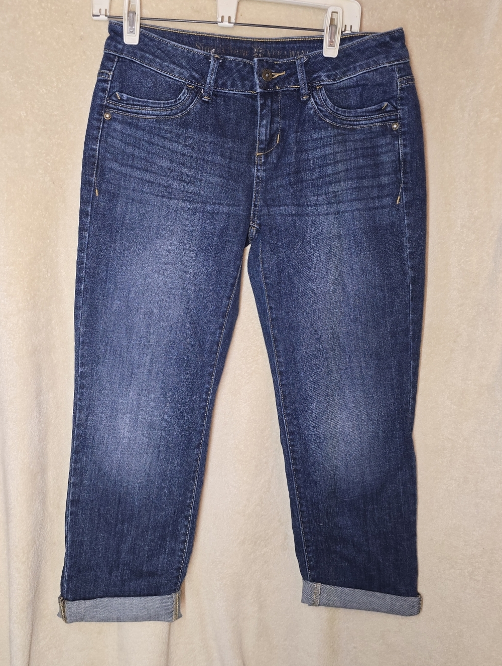 Simply Vera Vera Wang Straight Jeans Blue Size 6 Cuffed - Picture 2 of 10